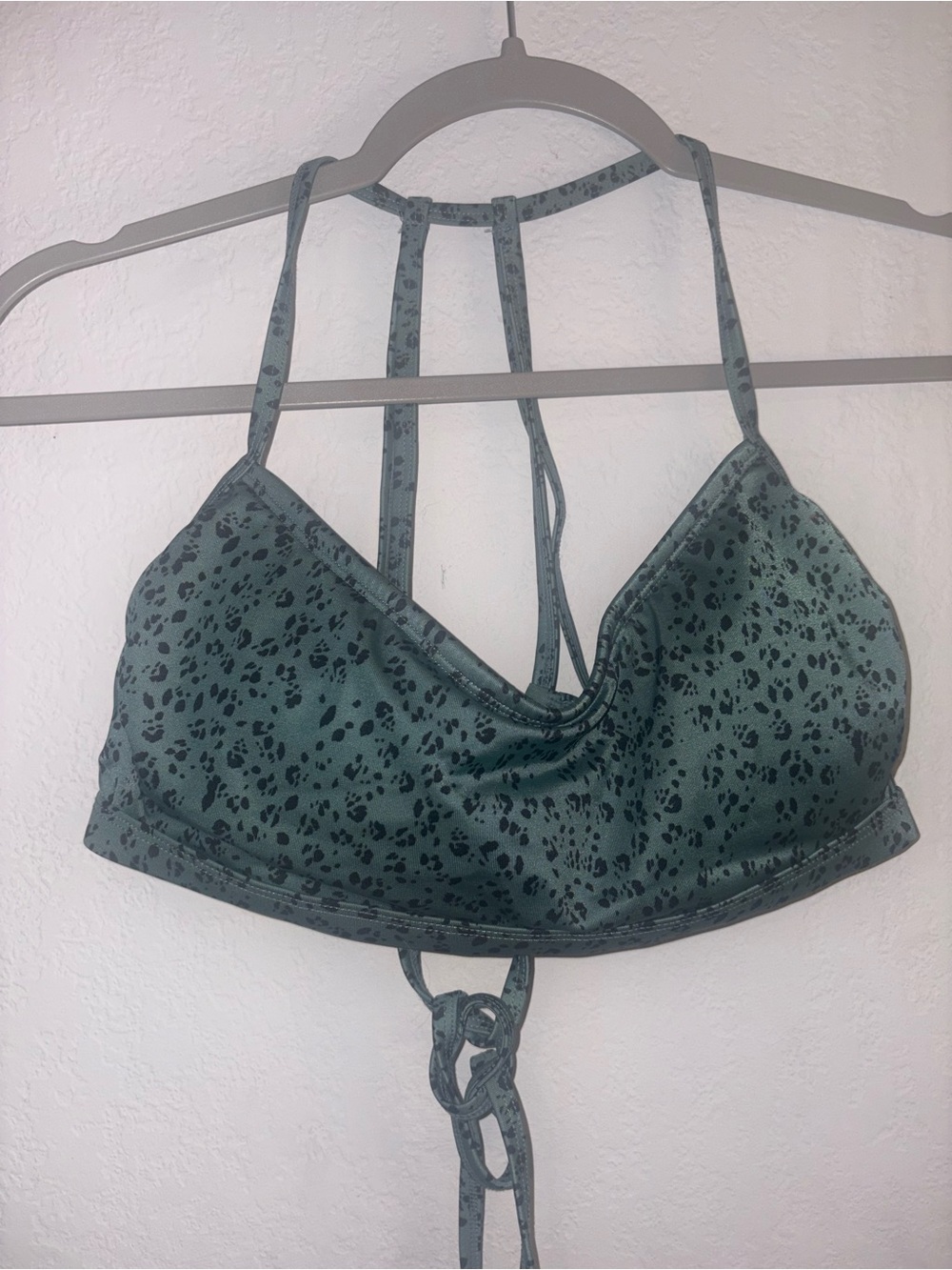 all in motion Teal Green Leopard-Print Strappy Bralette